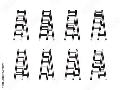 Ladder Line Art Steps Climbing Heights Reach Success