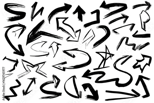 Abstract graphic with many stylized arrows