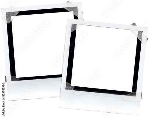 Two blank, vintage-style photo frames