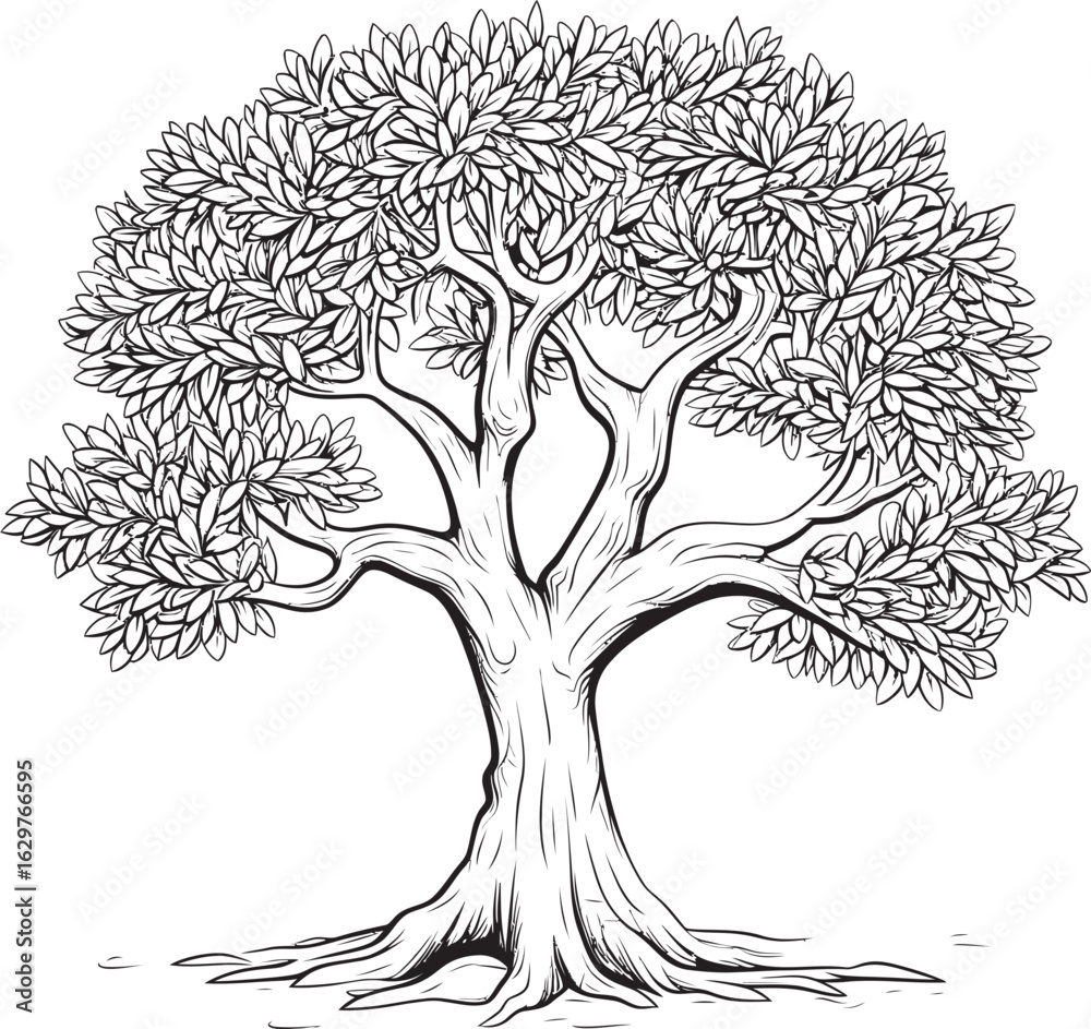 Fototapeta premium Olive Tree Vector Black Icon with Fronds Black Olive Tree Simple Vector Logo