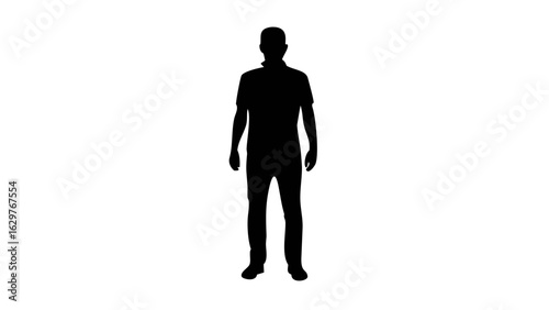 Silhouette of a Man: A stark silhouette of a standing man, his form defined against an isolated backdrop, conveying a sense of anonymity and intrigue.