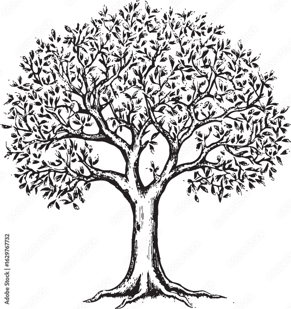 Obraz premium Olive Tree Black Vector Logo with Branches Design Simple Olive Tree Black Vector Icon