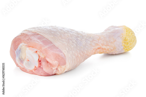 Raw chicken legs on white background isolated. Chicken meat. Diet meat.
