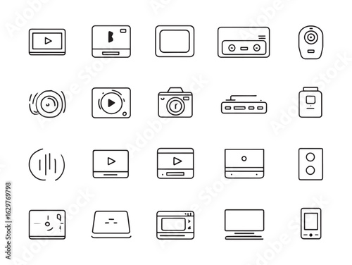 Media Slider line art enhances user interface layout
