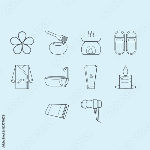 spa icon set 7 aromatherapy