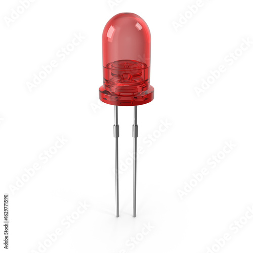 Red LED Bulb isolated on transparent background