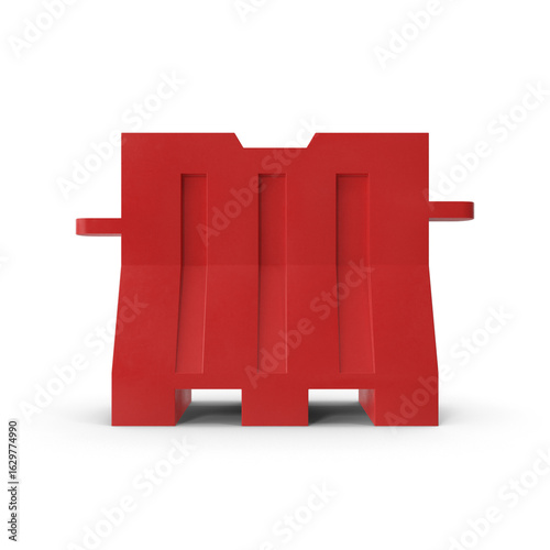 Red Plastic Barrier isolated on transparent background