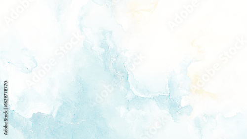 Abstract Watercolor Background Light Blue and White Color Palette Soft Pastel Shades Textured Paper Design Element for Wedding Invitation Card Template or Website Banner.
