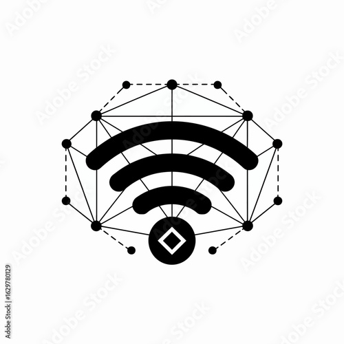 Geometric wi fi symbol with sacred geometry elements