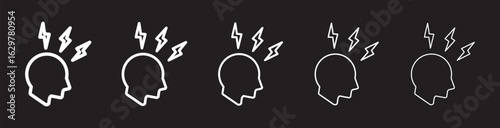  Headache icon Symbol collection