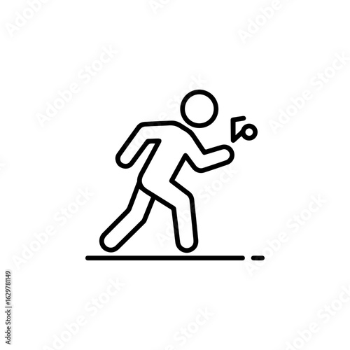 Simple Line Art Illustration of a Person in Motion