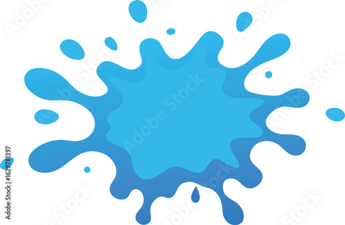 Bright Sky Blue Paint Splash Vector.
