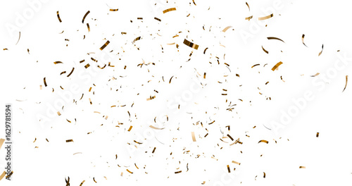 Картината върху платно Colorful Golden Confetti against a White Background Tranparent BG Confeti