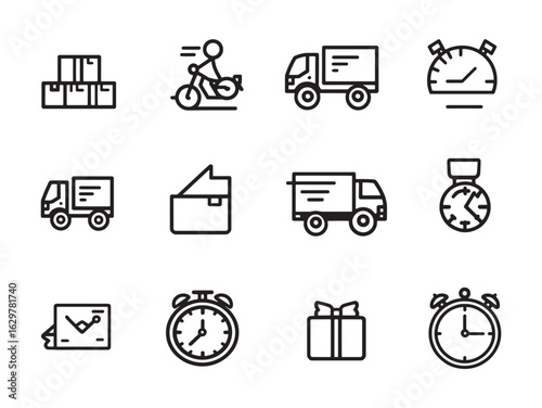 On-Time Delivery Line Art Improves Business Efficiency