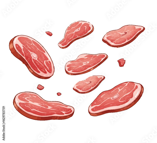 seamless background with sausage and meet 