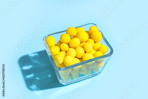 Bowl with cheese coated pea...