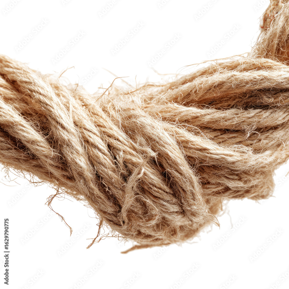 Fototapeta premium Close-up of a tangled length of light beige rope
