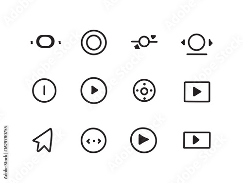 Radio Button Selected Line Art Modern Graphic Symbol
