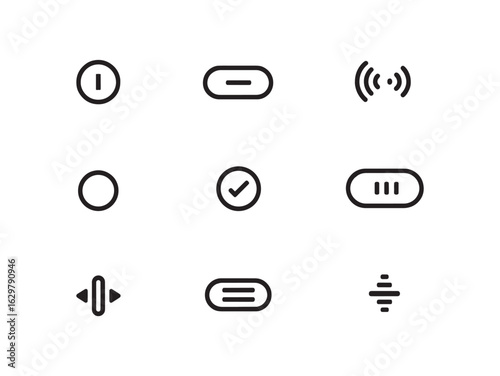 Radio Button Selected Line Art Simple Clear Design