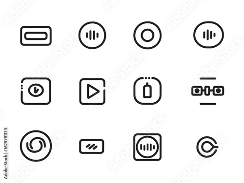 Radio Button Selected Line Art User Interface Element