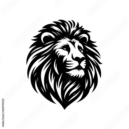 Wallpaper Mural Lion head with majestic mane isolated on white background Torontodigital.ca