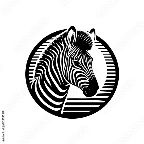 Wallpaper Mural Zebra head graphic isolated on white background Torontodigital.ca