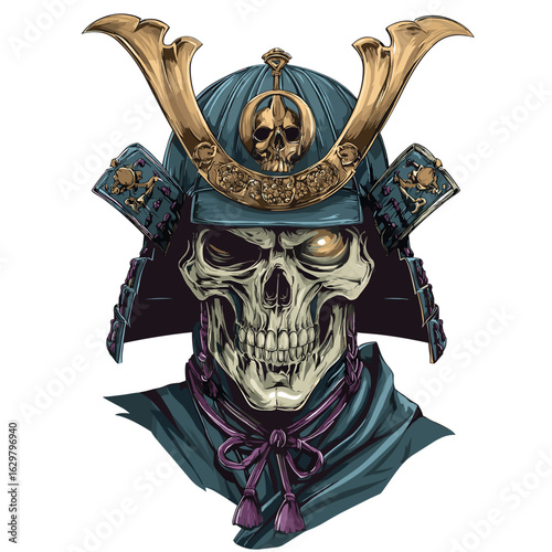 undead samurai face clipart
