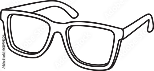 Sunglasses outline vector illustration, line art