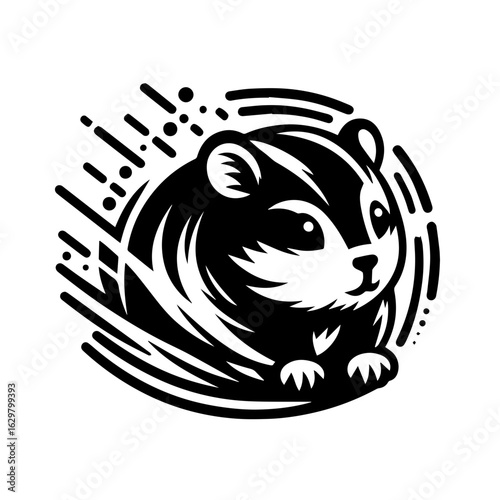 Cute hamster illustration isolated on white background