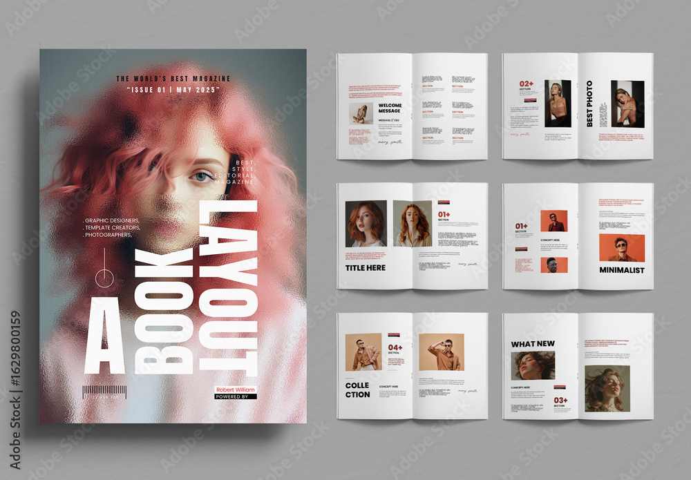 Book Layout Design Template Stock Template | Adobe Stock