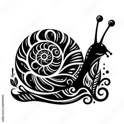 snail on a white background