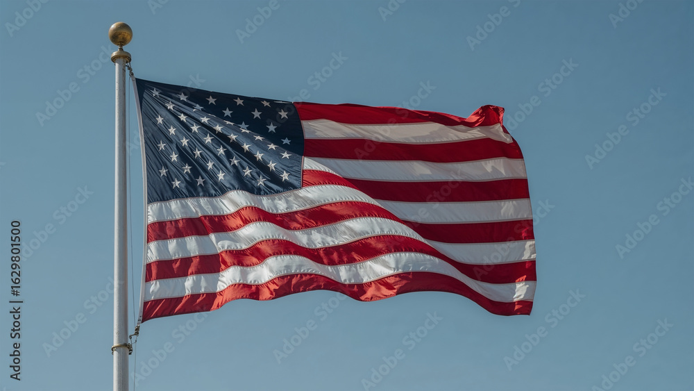Obraz premium Image of the American flag waving