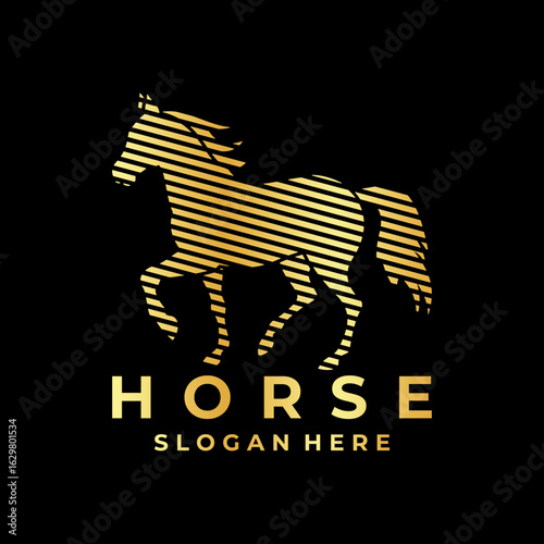 Horse Monogram logo design icon vector template. Horse logo design