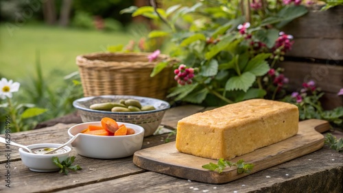 Wallpaper Mural Enjoying brik with pickled vegetables in a serene garden setting during a sunny afternoon Torontodigital.ca