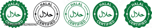 Halal Certified Product Label Icon Sticker Badge Logo Design