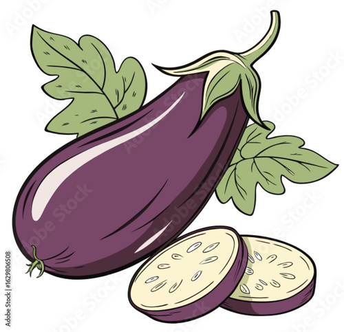 set of eggplants
