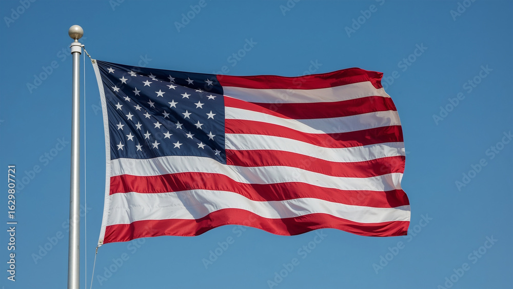 Obraz premium Image of the American flag waving
