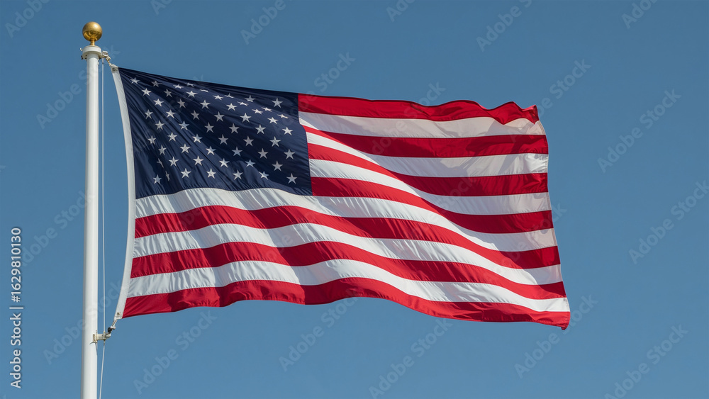 Obraz premium Image of the American flag waving