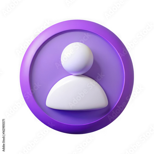 Stylized 3d avatar icon representing a person or user profile isolated on transparent background