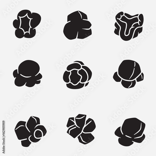 set of popcorn good for icon, symbol, logo, element design, silhouette design, etc