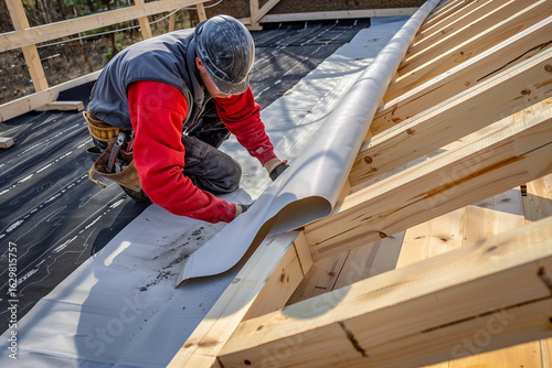 Installing waterproof membrane on sloped roof