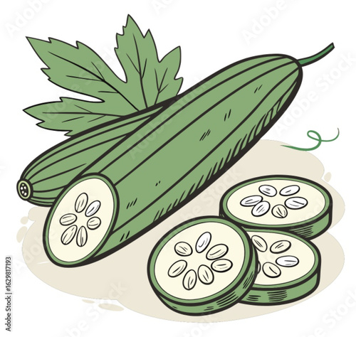 vector illustration of a cucumber
