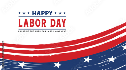 Happy Labor day USA poster for story, card, banner, vector illustration background