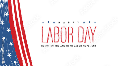 Happy Labor day USA poster for story, card, banner, vector illustration background