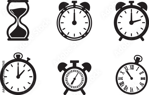 Timeless collection alarm clocks hourglass stopwatch roman numeral clock