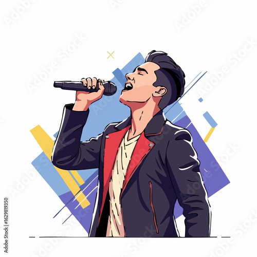 Singer sing a song
