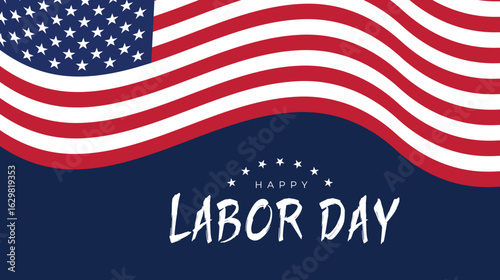 Happy Labor day USA poster for story, card, banner, vector illustration background
