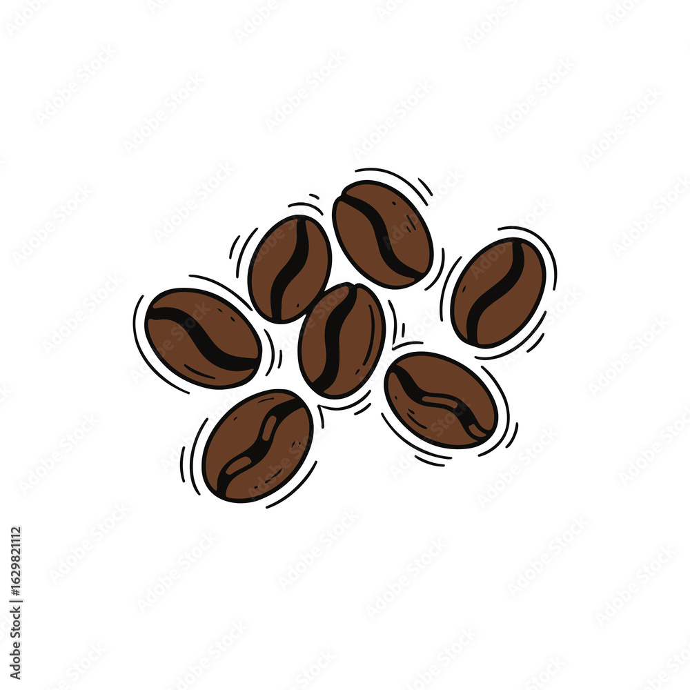 Obraz premium Handrawn vector coffee bean