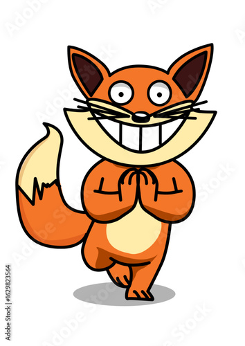 Illustration of a fox doing yoga