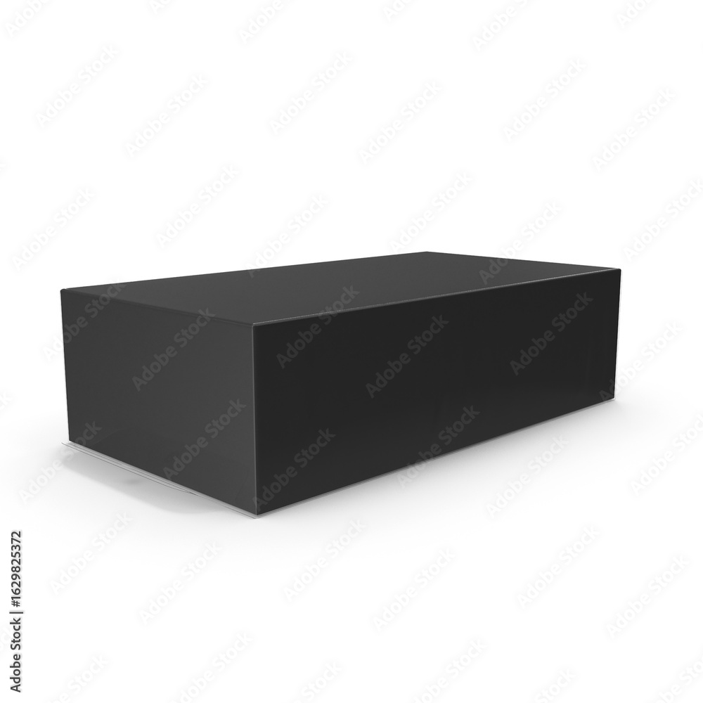 Naklejka premium Black Rectangular Box Isolated on Transparent Background